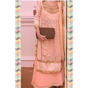 Chikankari pastel peach Lehenga choli. Lucknowi. Saree
